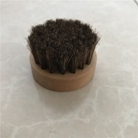 High Quality Round Wooden Beard Oil Brush Wholesale with Tin Box Pack for Men Grooming