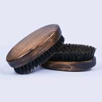 Custom small black boar beech wooden beard oil brush